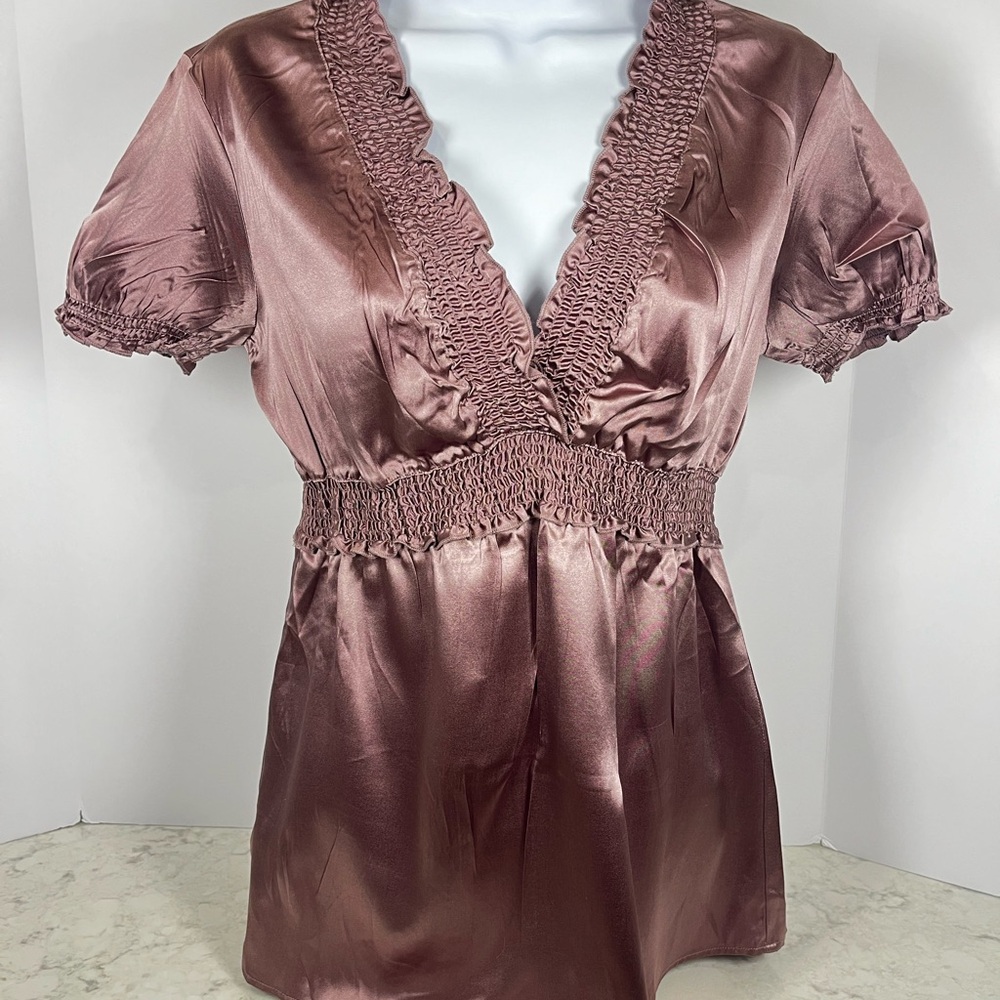 BCBGMaxAzria Mauve Textured Blouse
